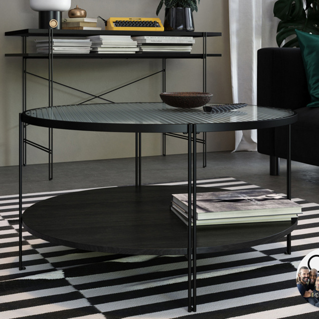 Dorel Wainwright Black Oak Round Coffee Table - Size: 44 x 79 x 79cm - Wilko - image 1