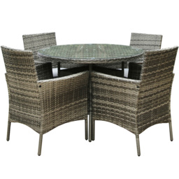 RayGar Valencia 4 Seater Rattan Garden Lounge Set - Grey - Wilko - thumbnail 4
