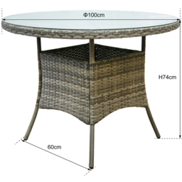 RayGar Valencia 4 Seater Rattan Garden Lounge Set - Grey - Wilko - thumbnail 7