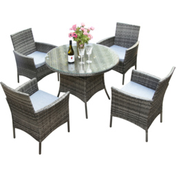 RayGar Valencia 4 Seater Rattan Garden Lounge Set - Grey - Wilko - thumbnail 3