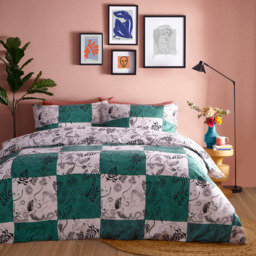 furn. Mythos King Size Green and Natural Duvet Set - Multi - Wilko