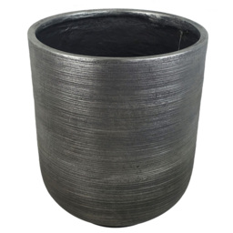 Leaf Coya Silver Ridged Composite Planter 47 x 41cm - Size: 47 x 41 x 41cm - Grey - Wilko - thumbnail 4