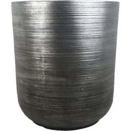 Leaf Coya Silver Ridged Composite Planter 47 x 41cm - Size: 47 x 41 x 41cm - Grey - Wilko
