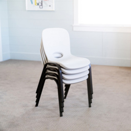 Lifetime Products Set of 4 Kids Stack Essential Chair - Size: 59.8 x 36.8 x 38.2cm - Cream - Wilko - thumbnail 6