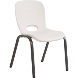 Lifetime Products Set of 4 Kids Stack Essential Chair - Size: 59.8 x 36.8 x 38.2cm - Cream - Wilko - thumbnail 3