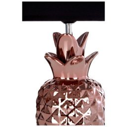 Premier Housewares Pineapple Copper Ceramic Table Lamp - Size: 23 x 23 x 40cm - Gold - Wilko - thumbnail 3