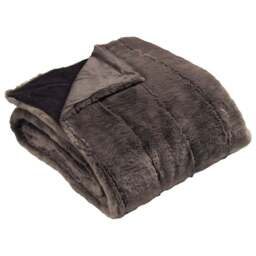 Paoletti Empress Taupe Large Faux Fur Throw 140 x 200cm - Size: 200 x 140cm - Grey - Wilko