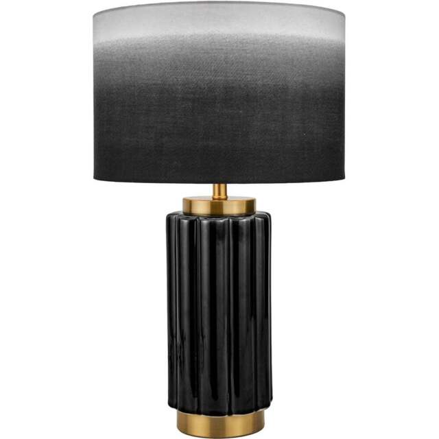 Pacific Lifestyle Lushan Black Scalloped Ceramic Table Lamp - Wilko - image 1