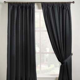 Alan Symonds Madison Black Taped Top Curtains 229 x 274cm - Size: W 229 x D 274cm - Wilko - thumbnail 3