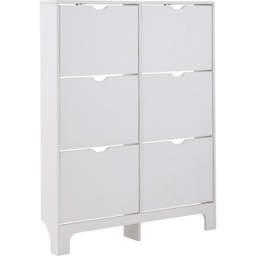 GFW White Narrow 6 Drawer Shoe Cabinet - Size: 17 x 102 x 126cm - Wilko - thumbnail 5