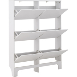 GFW White Narrow 6 Drawer Shoe Cabinet - Size: 17 x 102 x 126cm - Wilko - thumbnail 6