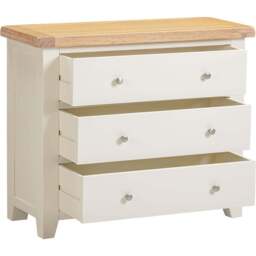 Seconique Windsor 3 Drawer Ivory and Oak Storage Chest - Ivory/Oak - Wilko - thumbnail 5