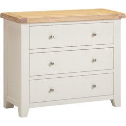 Seconique Windsor 3 Drawer Ivory and Oak Storage Chest - Ivory/Oak - Wilko - thumbnail 3