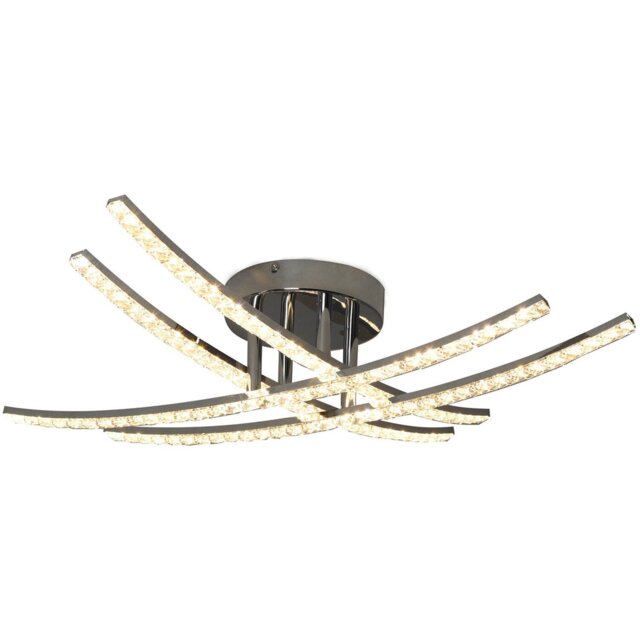 Rosie Chrome LED Flush Fitting Ceiling Light - Size: 56 x 12 x 56cm - Wilko - image 1