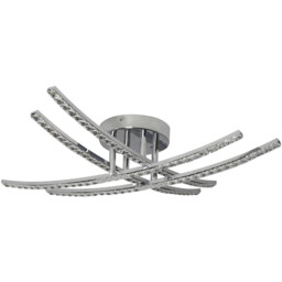 Rosie Chrome LED Flush Fitting Ceiling Light - Size: 56 x 12 x 56cm - Wilko - thumbnail 3