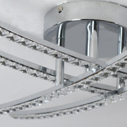 Rosie Chrome LED Flush Fitting Ceiling Light - Size: 56 x 12 x 56cm - Wilko - thumbnail 7