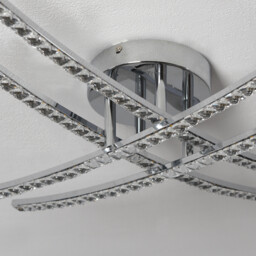 Rosie Chrome LED Flush Fitting Ceiling Light - Size: 56 x 12 x 56cm - Wilko - thumbnail 5