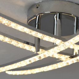 Rosie Chrome LED Flush Fitting Ceiling Light - Size: 56 x 12 x 56cm - Wilko - thumbnail 6