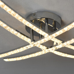 Rosie Chrome LED Flush Fitting Ceiling Light - Size: 56 x 12 x 56cm - Wilko - thumbnail 4
