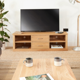 Baumhaus Mobel Oak Mounted Widescreen TV Cabinet - Brown - Wilko - thumbnail 3