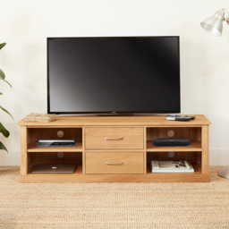 Baumhaus Mobel Oak Mounted Widescreen TV Cabinet - Brown - Wilko - thumbnail 4