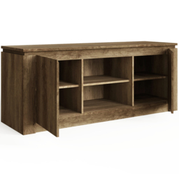 GFW Canyon 2 Door 2 Shelf Oak TV Unit - Size: 45 x 147 x 60cm - Wilko - thumbnail 4