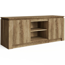 GFW Canyon 2 Door 2 Shelf Oak TV Unit - Size: 45 x 147 x 60cm - Wilko - thumbnail 3