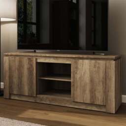 GFW Canyon 2 Door 2 Shelf Oak TV Unit - Size: 45 x 147 x 60cm - Wilko - thumbnail 1