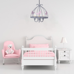Milagro Kago Grey Chandelier 230V - Size: 30 x 30 x 60cm - Pink - Wilko - thumbnail 6