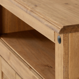 Seconique Corona 2 Door Distressed Waxed Pine Corner TV Cabinet - Size: 43 x 85 x 78cm - Brown - Wilko - thumbnail 7