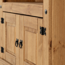 Seconique Corona 2 Door Distressed Waxed Pine Corner TV Cabinet - Size: 43 x 85 x 78cm - Brown - Wilko - thumbnail 6