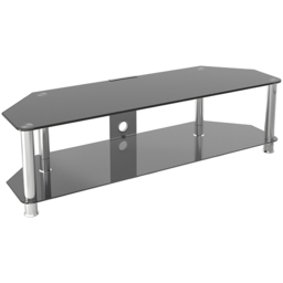 AVF Classic 2 Shelf Black and Chrome Glass Corner TV Unit - AVF Group Ltd - Wilko - thumbnail 3