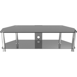 AVF Classic 2 Shelf Black and Chrome Glass Corner TV Unit - AVF Group Ltd - Wilko - thumbnail 4