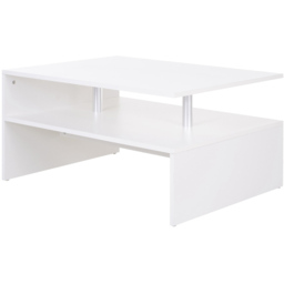 Portland 2 Tier White Rectangular Coffee Table - Size: 90 x 60 x 42cm - Wilko - thumbnail 3