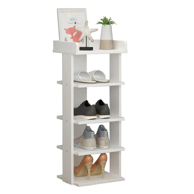 Living and Home 5 Tier White Wooden Open Shoe Rack - Size: 25 x 27 x 75cm - Wilko - image 1