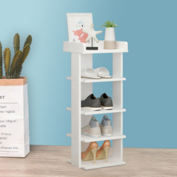 Living and Home 5 Tier White Wooden Open Shoe Rack - Size: 25 x 27 x 75cm - Wilko - thumbnail 6