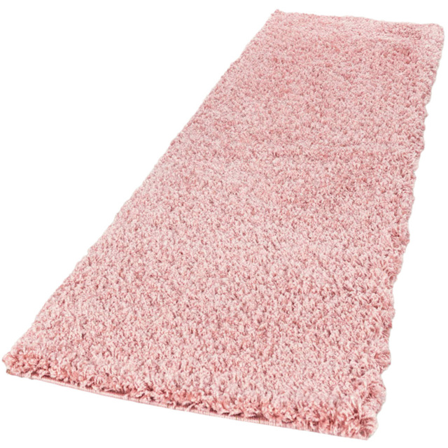 Desire Rugs Oxford Baby Pink Plain Shaggy Runner Rug 60 x 220cm - Babypink - Wilko - image 1