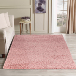 Desire Rugs Oxford Baby Pink Plain Shaggy Runner Rug 60 x 220cm - Babypink - Wilko - thumbnail 3