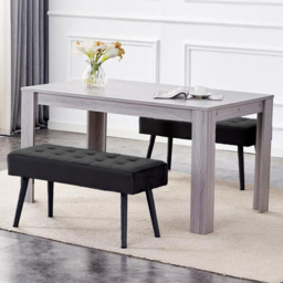 Portland 2 Seater Velvet Wooden Dining Set with Bench Black - Multi - Wilko