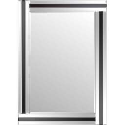 Dalton Black All Glass Wall Mirror 100 x 70cm - MirrorOutlet - Wilko