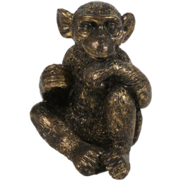 Set of 3 Monkey Ornaments - Brass - Size: 8 x 13 x 5 - Wilko - thumbnail 3