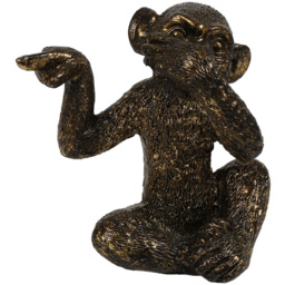 Set of 3 Monkey Ornaments - Brass - Size: 8 x 13 x 5 - Wilko - thumbnail 5