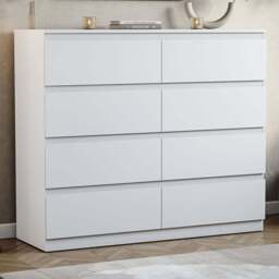 Vida Designs Denver 8 Drawer White Chest of Drawers - Wilko