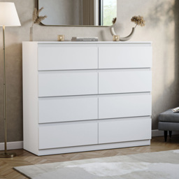 Vida Designs Denver 8 Drawer White Chest of Drawers - Wilko - thumbnail 6