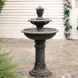 Garden Gear 2 Tier LED Water Fountain - Size: 52 x 61 x 61cm - Grey - Wilko - thumbnail 3