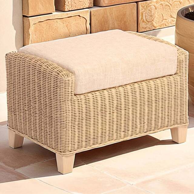 Desser Furniture Dijon Cotton Cream Footstool - Size: 46.0 cm x 70.0 cm x 48.0 cmcm - Wilko - image 1
