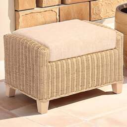 Desser Furniture Dijon Cotton Cream Footstool - Size: 46.0 cm x 70.0 cm x 48.0 cmcm - Wilko
