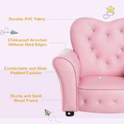 Tommy Toys Pink Princess Mini Armchair - Wilko - thumbnail 6