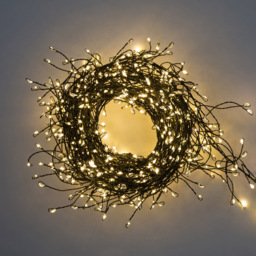The Christmas Workshop 5.6m 680 Warm White LED Green Cluster String Light - Wilko - thumbnail 3