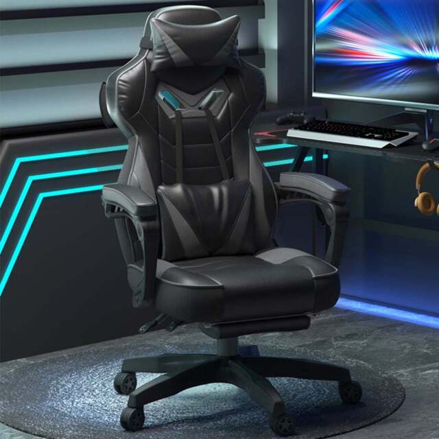 Portland Grey Racing Gaming Chair - Wilko - image 1
